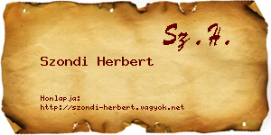 Szondi Herbert névjegykártya